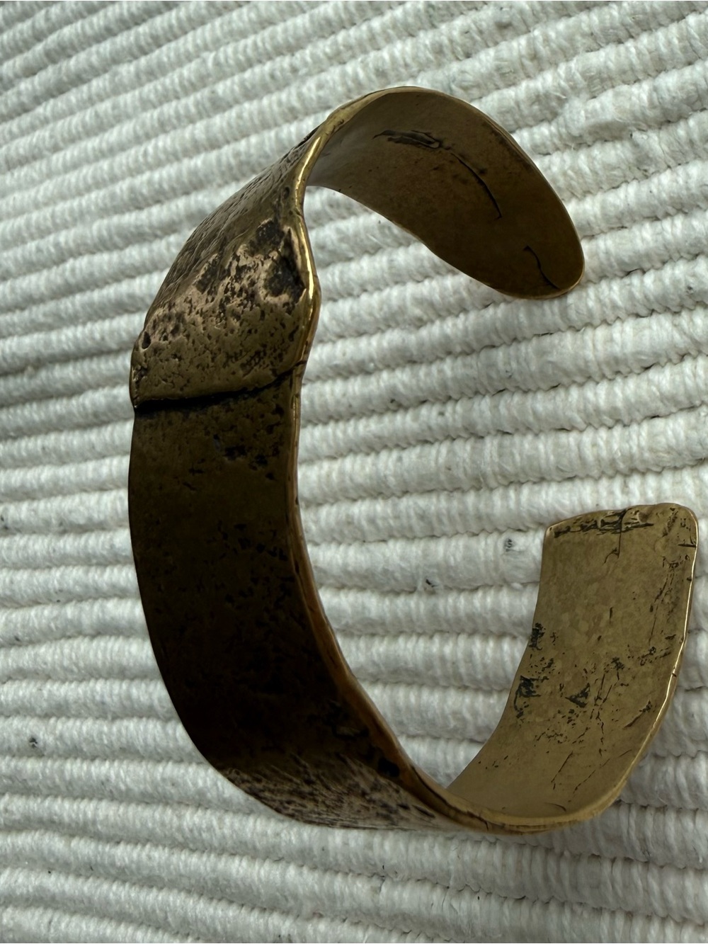 Johnny Was Hammered Brass Tone Cuff Bracelet - Picture 3 of 5
